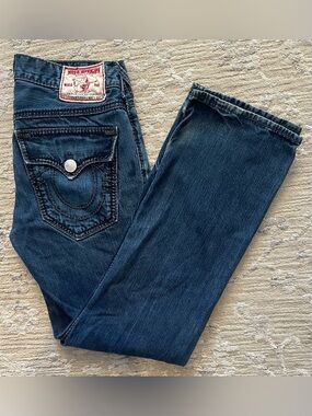 True Religion - all cotton blue denim jeans Size 32W x 33L